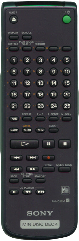 Sony Rm-D27M Remote Control - 1-475-676-11