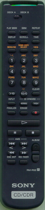 Sony Control Standard (Rm-R52 - 1-477-901-11