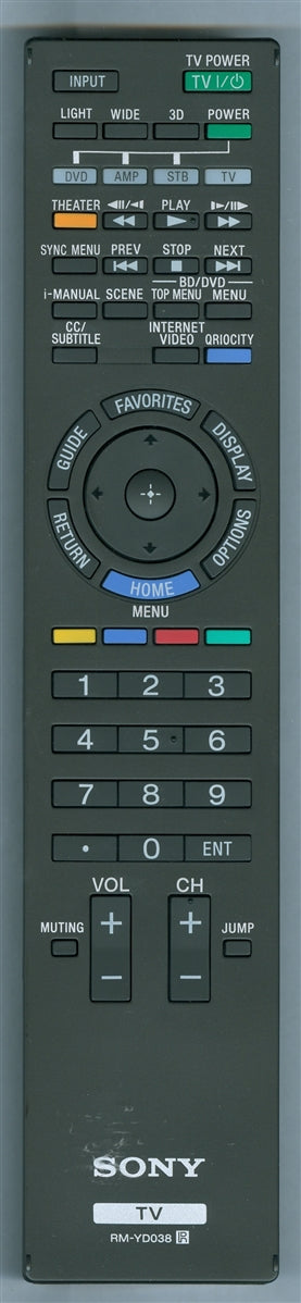 Sony Remote Control Rmyd038 - 1-487-753-11