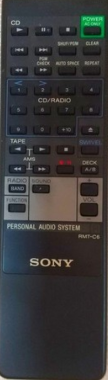 Sony Remote Control Rmt-C6 - 1-465-906-21