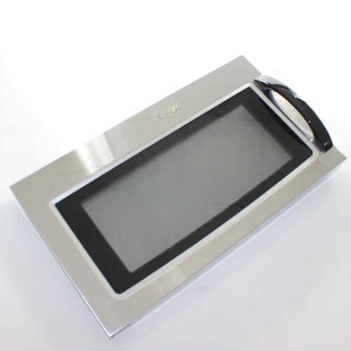 Whirlpool Part# 8206396 Complete Microwave Door (OEM) Stainless Steel