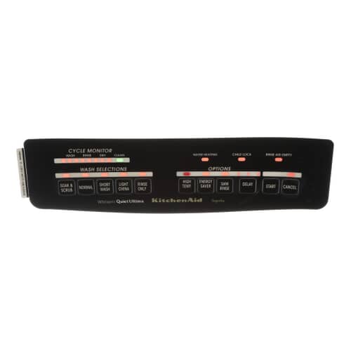 KitchenAid Dishwasher Control Panel Insert (Black) KUDS24SEWH2
