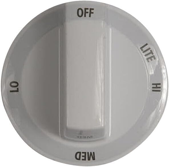 Whirlpool Part# W10177197 Control Knob (OEM) White