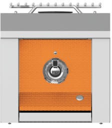 Hestan AEB121LPOR 12 Inch Built-In Single Side Burner with Stainless Steel Cover and LED-Illuminated Control Panel - Orange