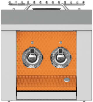 Hestan AEB122LPOR 12 Inch Built-In Double Side Burner with Stainless Steel Cover and LED-Illuminated Control Panel - Orange