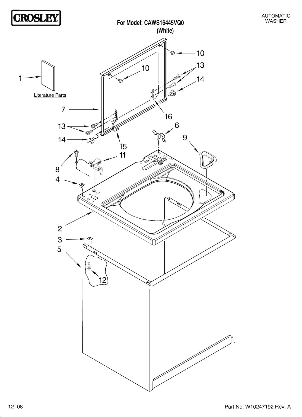 Whirlpool Washer Lid Switch Assembly WP8318084