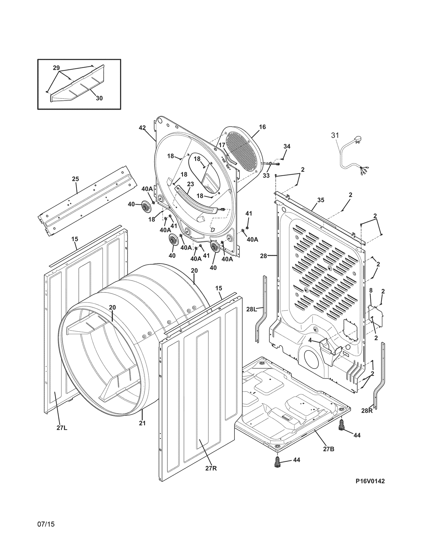 Electrolux Dryer Drum Seal 5304499489