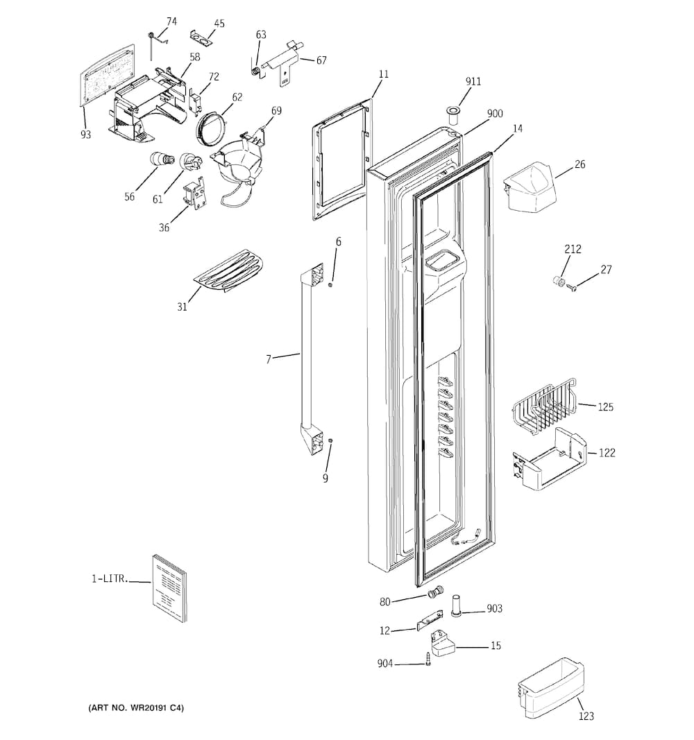 GE Refrigerator and Freezer Cam Closure (Black) WR02X10780