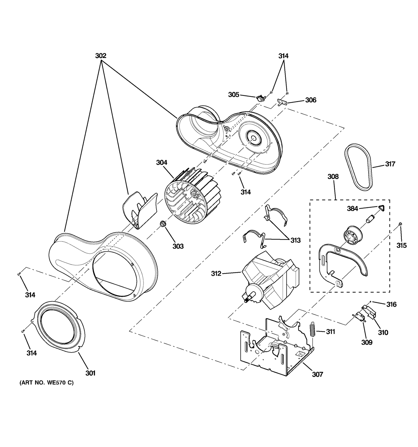 GE Idler Bracket and Bearing Assembly WE49X28031
