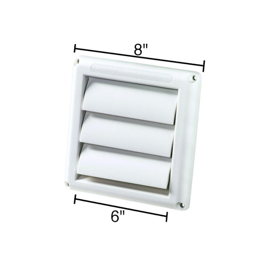 Deflecto Louvered Plastic Vent Hood White HS6W/12