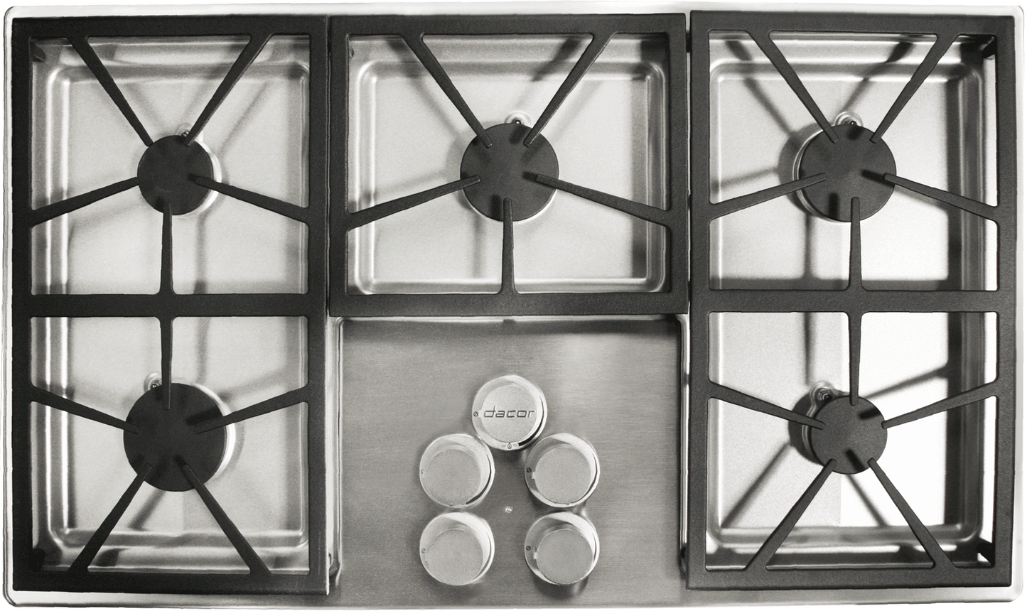 Dacor DTCT365GS/LP 36 Inch Gas Cooktop with 5 Sealed Burners