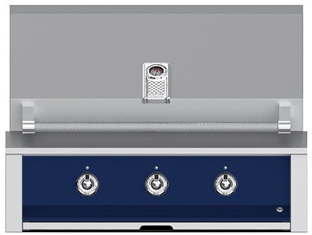 Hestan EAB36NGDB 36 Inch Built-In Grill with Stainless Tubular Burners and Zamak Die-Cast Knobs - Dark Blue
