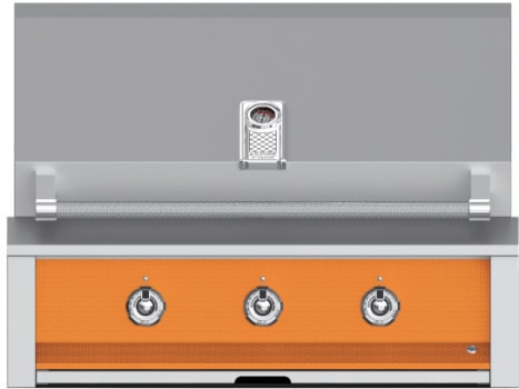 Hestan EAB36NGOR 36 Inch Built-In Grill with Stainless Tubular Burners and Zamak Die-Cast Knobs - Orange