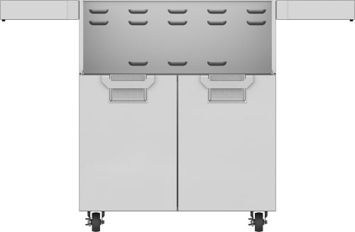 Hestan ECD30 30 Inch Double Door Cart with Marquise„ Accented Panels and Fold-Down Side Shelves