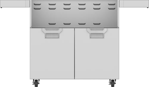 Hestan ECD36 36 Inch Double Door Cart with Marquise„ Accented Panels and Fold-Down Side Shelves