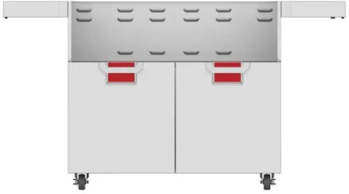 Hestan ECD42RD 42 Inch Double Door Cart with Marquise„ Accented Panels and Fold-Down Side Shelves - Red