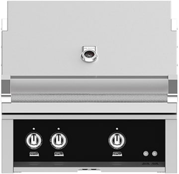 Hestan GSBR30NGBK 30 Inch Built-In Grill with with 525 sq. in. Grilling Area, 2 Sear Burners, 62,000 BTUs, Rotisserie - Black