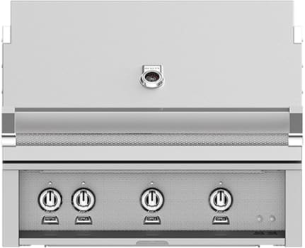 Hestan GSBR36NG 36 Inch Built-In Grill with Trellis Burner„, Halogen Stadium Lights„, Infrared Top Burner, DiamondCut Grates„, Rotisserie - Stainless