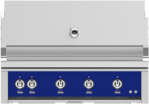 Hestan GMBR42LPBU 42 Inch Built-In Grill with with Trellis Burner„, Halogen Stadium Lights„, Infrared Top Burner, DiamondCut Grates„, Rotisserie - Blue