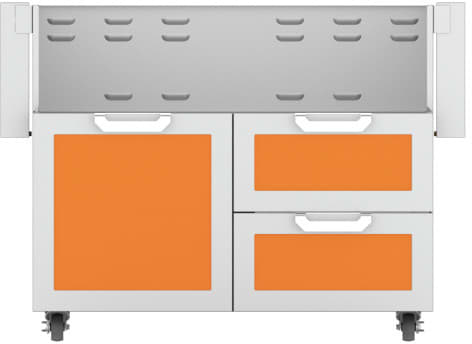 Hestan GCR42OR 42 Inch Double Drawer and Door Grill Cart - Orange