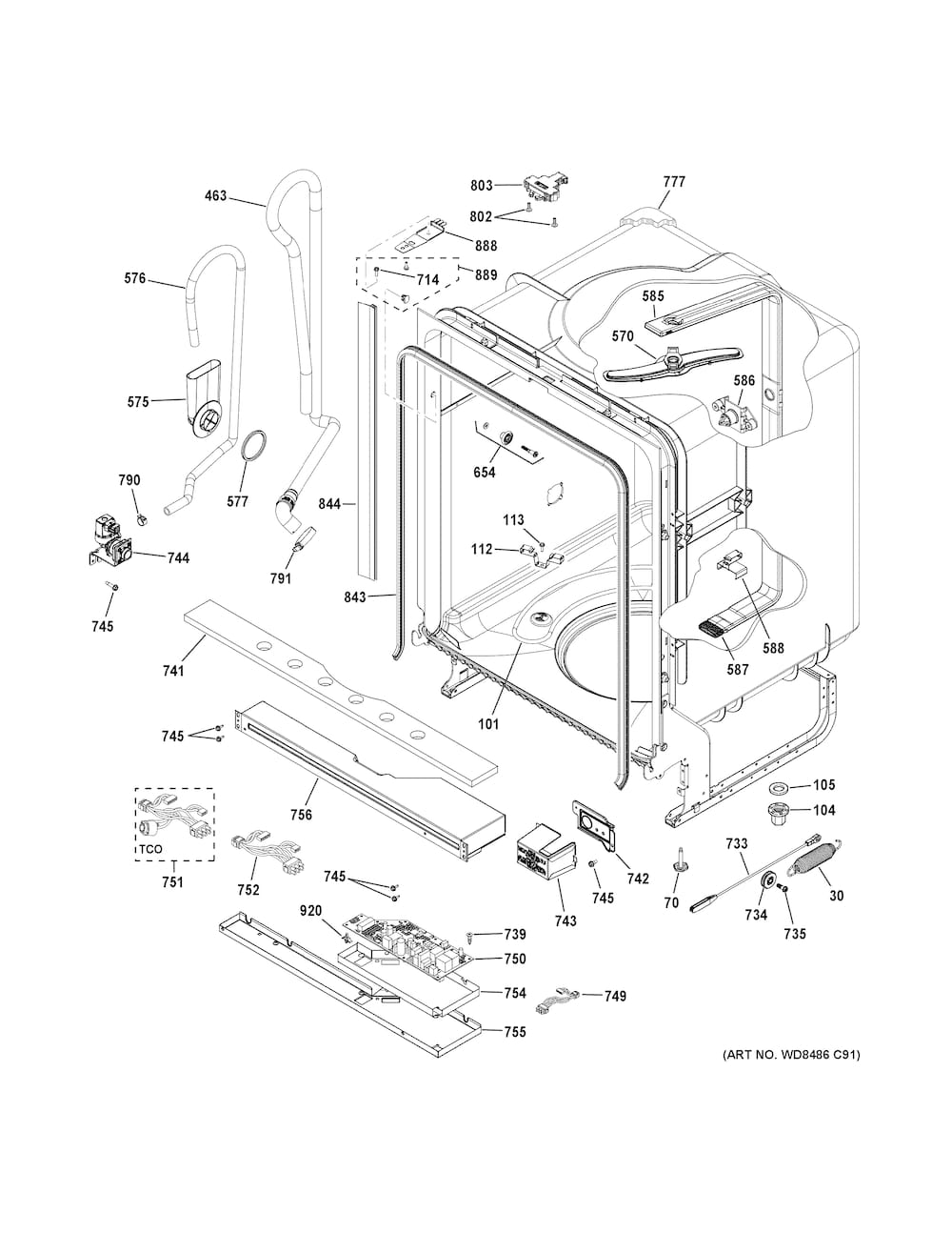 GE Dishwasher Door Spring WD03X20446