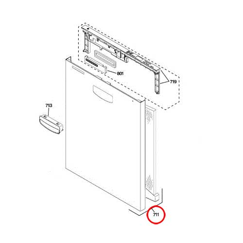 GE Dishwasher Outer Door Panel And Lens Assembly - Stainless Steel GHDT168V55SS