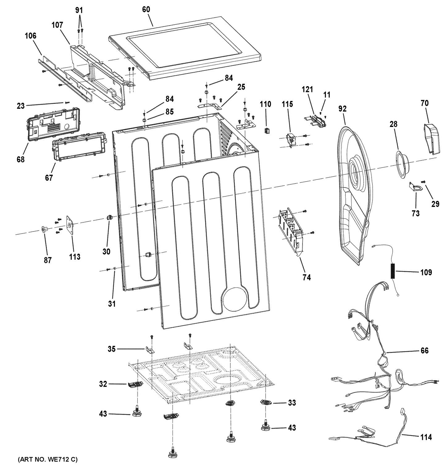GE Rear Drum Bearing Support WE13X28718