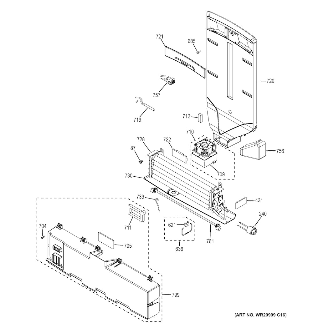GE Refrigerator and Freezer Evaporator Cover Assembly WR17X13142