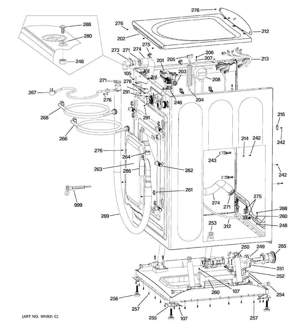 GE Washers and Dryer Suspension Spring WH05X10009