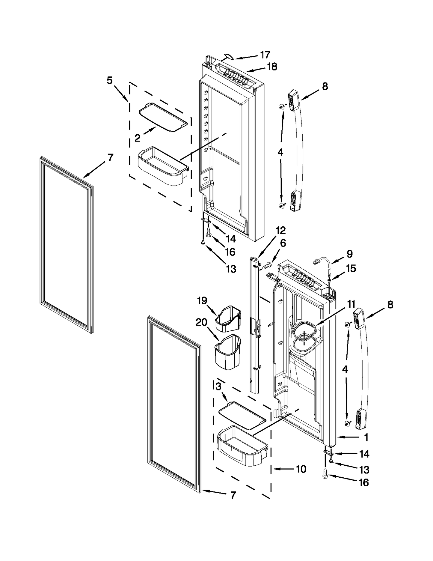 Whirlpool Door Shelf Bin WPW10451501