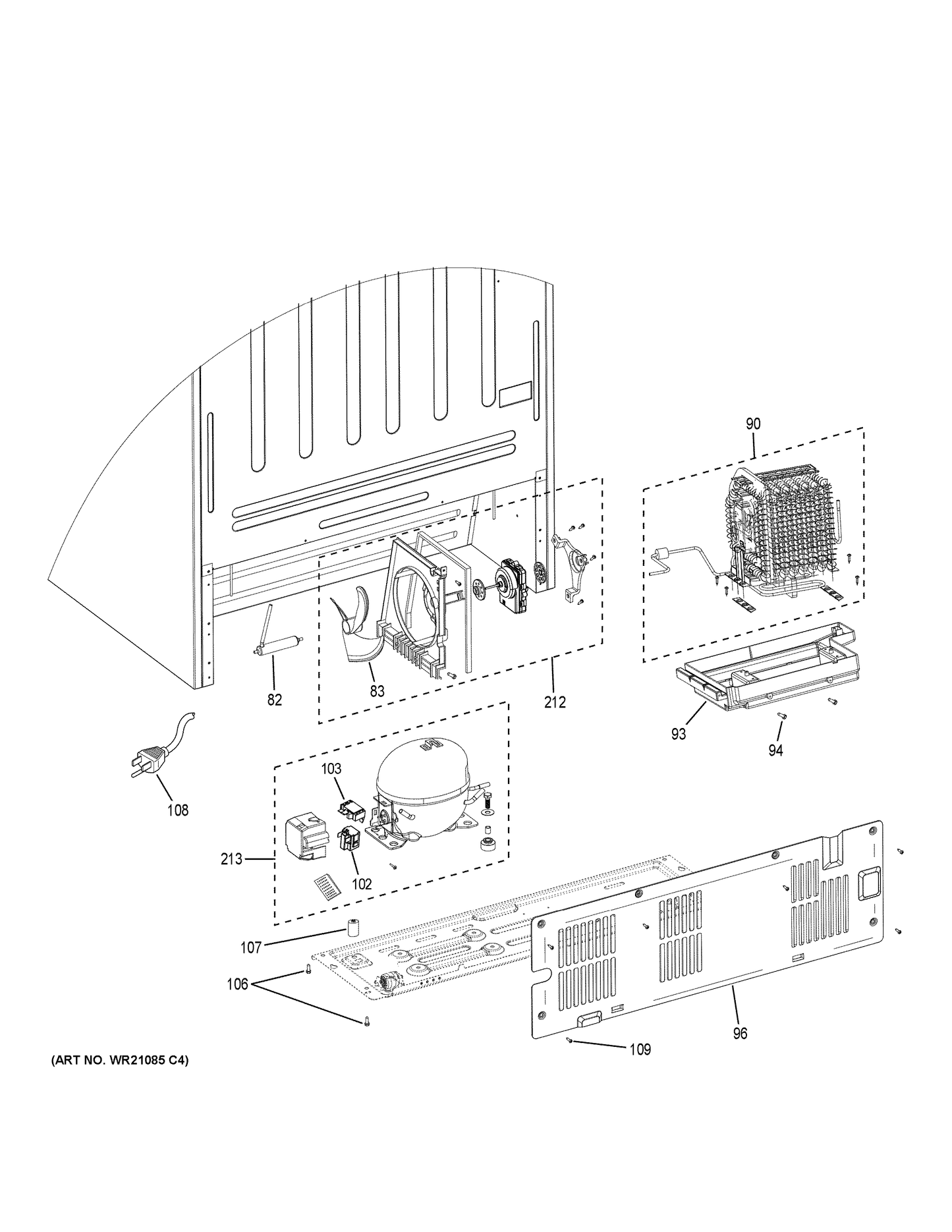 GE Condenser Fan and Housing Assembly WR60X25786