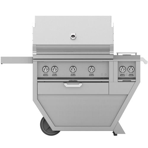 Hestan GSBR30CX2NG Grill, (2) Sear, Rotisserie, Deluxe Cart W/ Side Burner, 30-