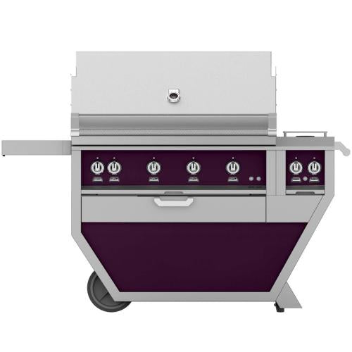 Hestan GABR42CX2LPPP Grill, (4) Trellis, Rotisserie, Deluxe Cart W/ Side Burner,