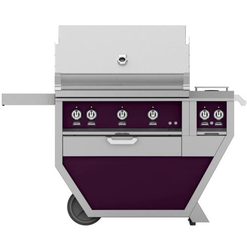 Hestan GSBR36CX2NGPP Grill, (3) Sear, Rotisserie, Deluxe Cart W/ Side Burner, 36-