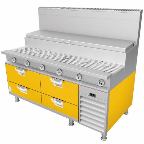 Hestan HRBSC72YW Refrigerated Base, Cold Rail, 72-Inch , Self-Contained, Asse