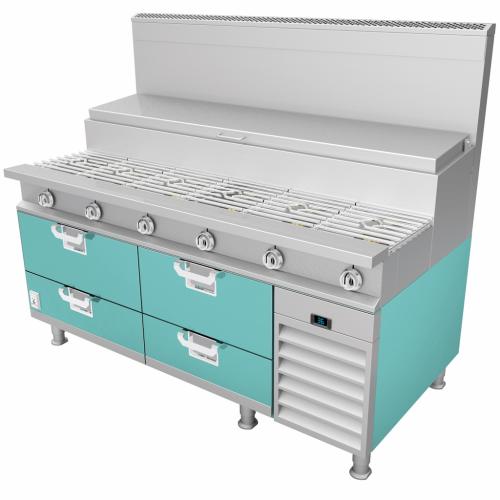 Hestan HRBSC72TQ Refrigerated Base, Cold Rail, 72-Inch , Self-Contained, Asse