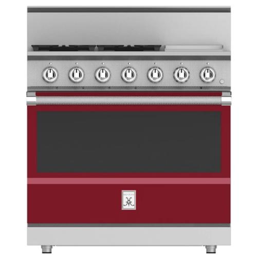 Hestan KRG364GDNGBG Range, 4 Burner With Griddle, All Gas, 36-Inch - Ng - Burgun