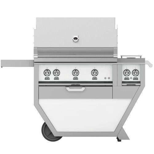 Hestan GSBR36CX2NGWH Grill, (3) Sear, Rotisserie, Deluxe Cart W/ Side Burner, 36-