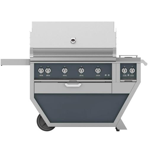 Hestan GABR42CX2LPGG Grill, (4) Trellis, Rotisserie, Deluxe Cart W/ Side Burner,