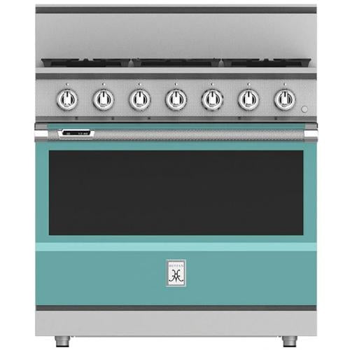 Hestan KRDS365NGTQ Range, Smart, 5 Burner, Dual Fuel, 36-Inch - Ng - Turquoise