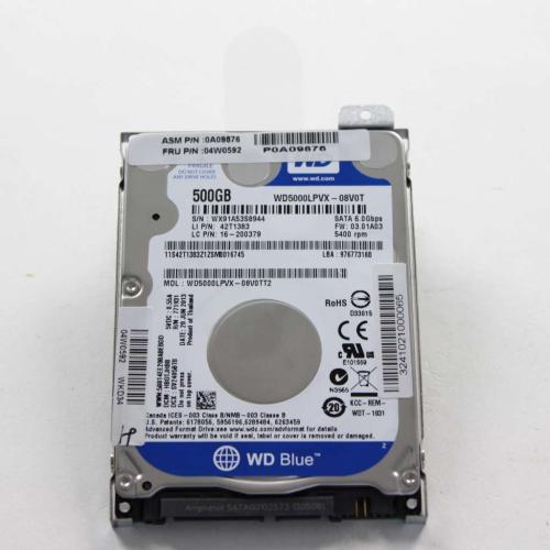 Lenovo Part# 04W0592 5400RPM 500GB Hard Drive (7.0MM WD MN500S 500) (OEM)