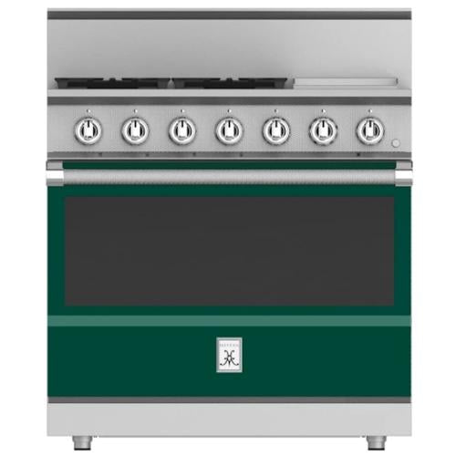 Hestan KRG364GDNGGR Range, 4 Burner With Griddle, All Gas, 36-Inch - Ng - Green