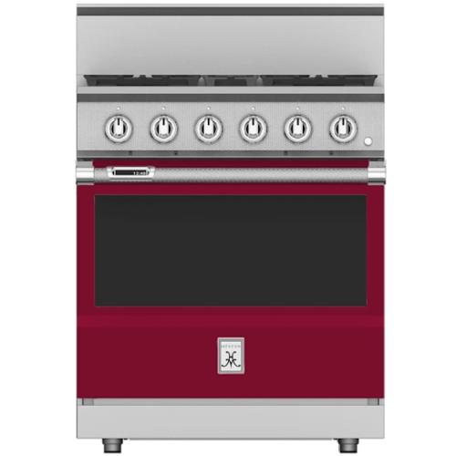 Hestan KRD304NGBG Range, 4 Burner, Dual Fuel, 30-Inch -Ng-Burgundy