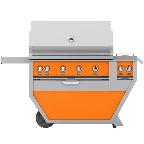 Hestan GABR42CX2NGOR Grill, (4) Trellis, Rotisserie, Deluxe Cart W/ Side Burner,
