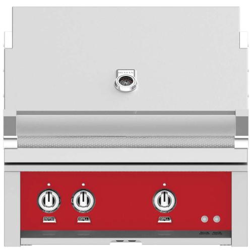 Hestan GSBR30LPRD Grill, Built-In, (2) Sear, Rotisserie, 30-Inch - Lp - Red