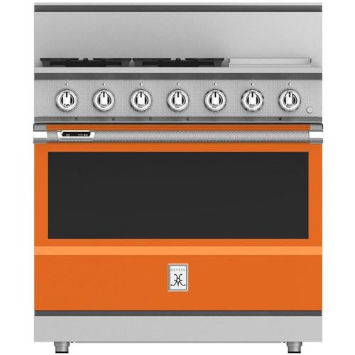 Hestan KRD364GDNGOR Range, 4 Burner With Griddle, Dual Fuel, 36-Inch - Ng - Oran