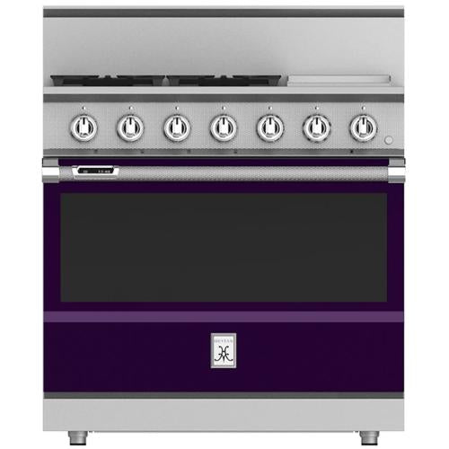 Hestan KRD364GDLPPP Range, 4 Burner With Griddle, Dual Fuel, 36-Inch - Lp - Purp