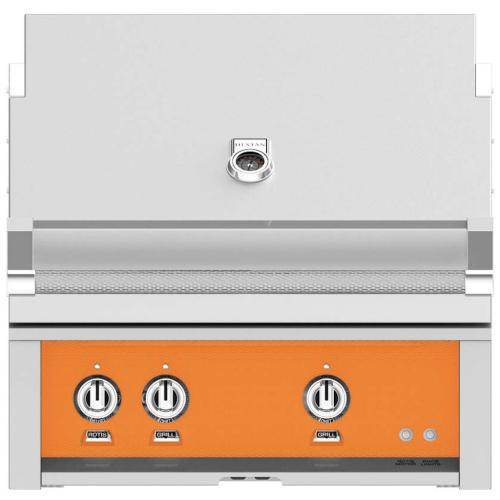 Hestan GSBR30NGOR Grill, Built-In, (2) Sear, Rotisserie, 30-Inch - Ng - Orange