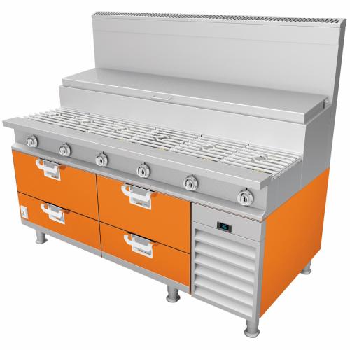 Hestan HRBSC72OR Refrigerated Base, Cold Rail, 72-Inch , Self-Contained, Asse