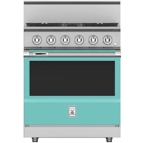 Hestan KRD304NGTQ Range, 4 Burner, Dual Fuel, 30-Inch -Ng-Turquoise